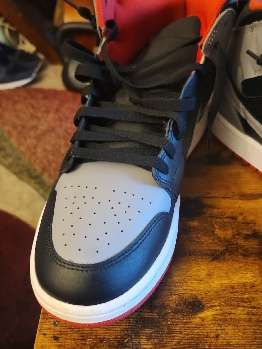 Jordan Men’s Mid-Top Sneakers - Black/Gray/Orange